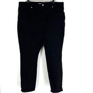 Good American Jeans Size 24 Black Good Legs Straight Stretch Denim High Rise